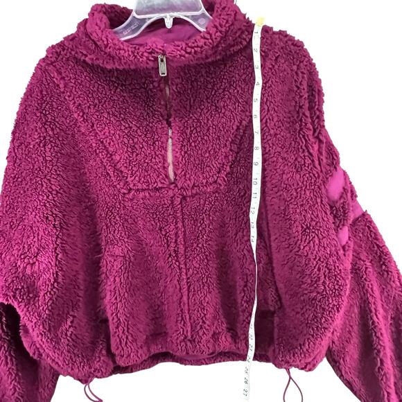 Free People Nantucket Fleece Pullover L Acai Half Zip Cozy Chic Jacket Outdoors - Picture 10 of 16